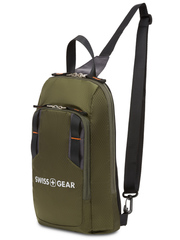 Рюкзак Swissgear с одним плечевым ремнем, зеленый, 18x5x33 см, 4 л