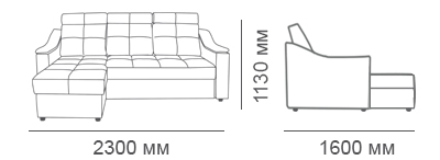 габаритные размеры углового дивана Макс-П8