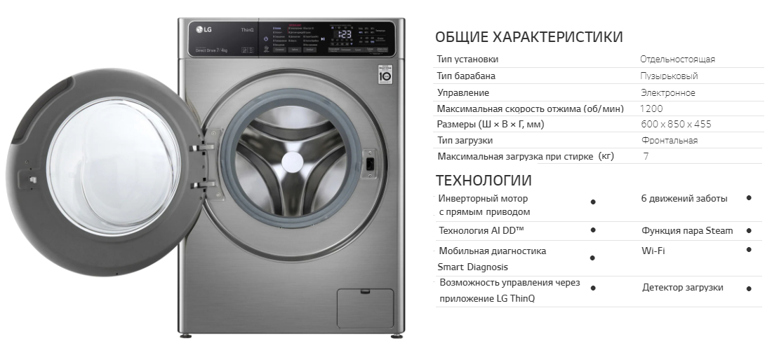 Стирально сушильная машина lg ai dd f2t5hg2s обзор