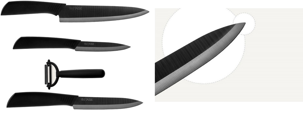 прочные ножи из черной керамики