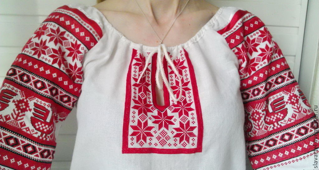 выкройка русской народной рубахи женской под сарафан