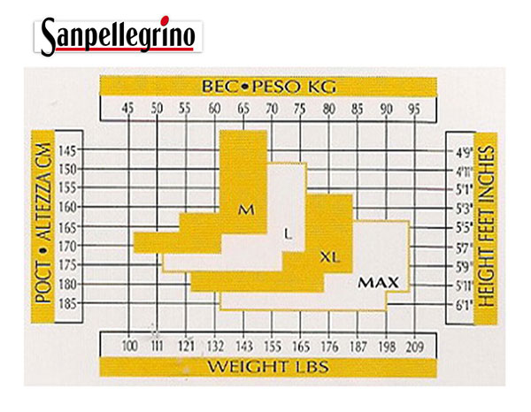 Таблица размеров колготок Sanpellegrino