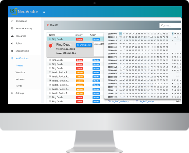 NeuVector DDoS and DNS attacks protection
