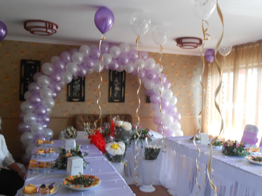 Оформление зала ко дню рождения шарами