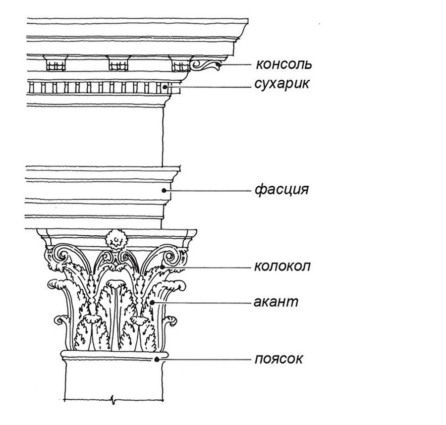 Капитель в архитектуре рисунок