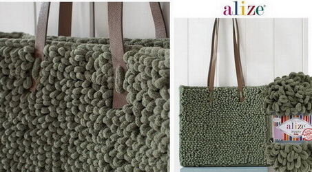 Вязаная женская сумка из Пуффи