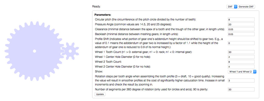 Involute Spur Gear Builder