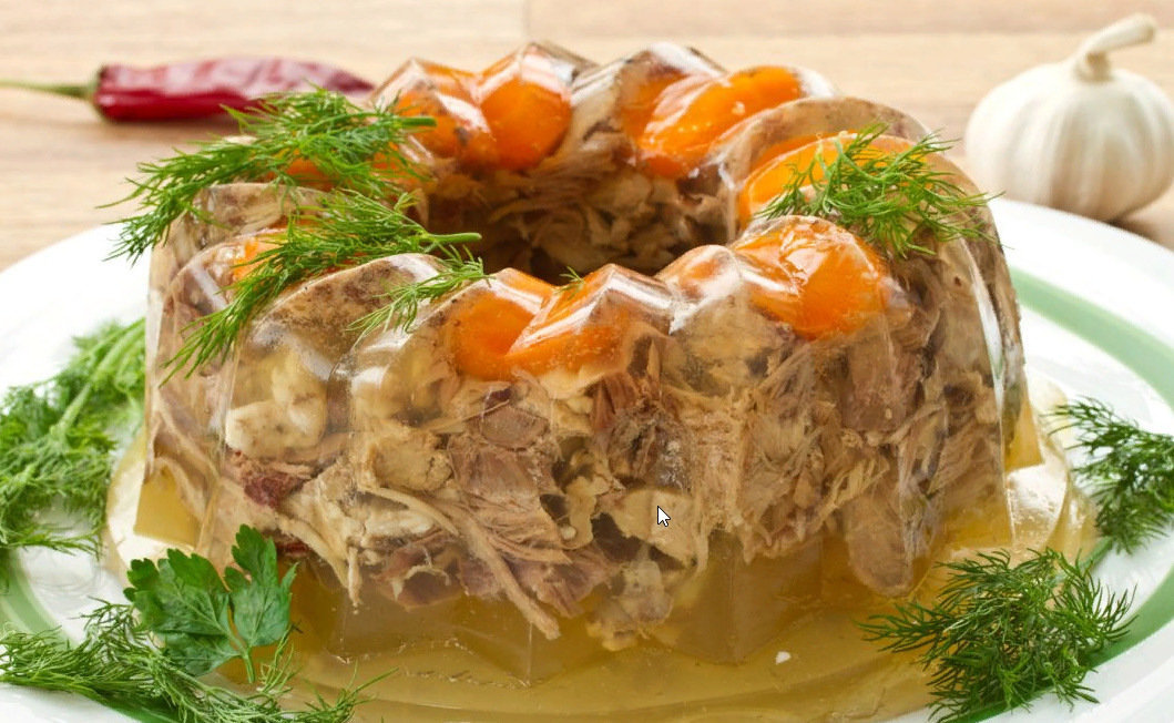 Холодец из курицы и говядины с желатином Холодец из курицы и говядины с желатином