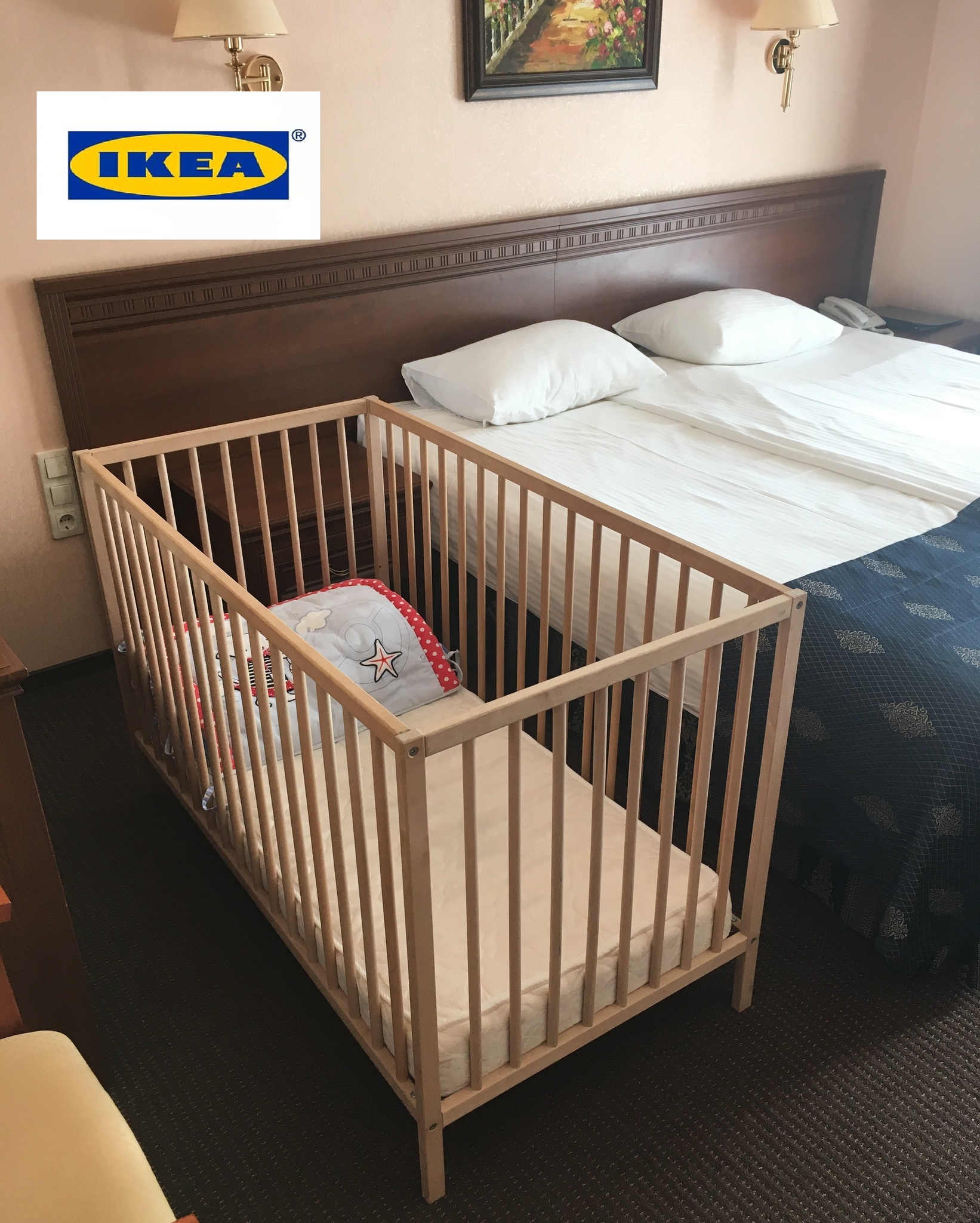 Приставная кроватка для новорожденных икеа