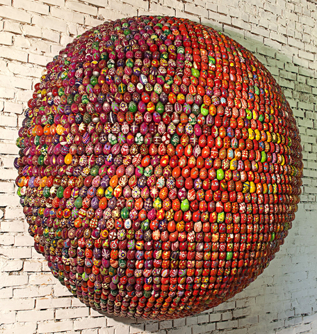 Big semisphere, red, wall- / floor-mounted Big semisphere, red, wall- / floor-mounted