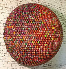 Big semisphere, red, wall- / floor-mounted Big semisphere, red, wall- / floor-mounted