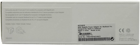 Оригинальный Адаптер питания Apple MagSafe мощностью 85 Вт (для 15-дюймового и 17-дюймового MacBook Pro) / MC556 (Retail)