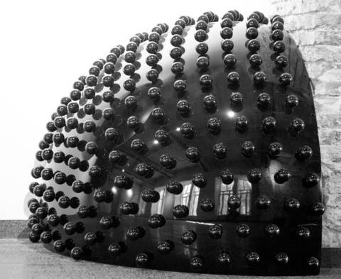1/10 sphere black glossy with balls Ø=0,06m 1/10 sphere black glossy with balls Ø=0,06m