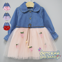 Платье (джинса, сетка)