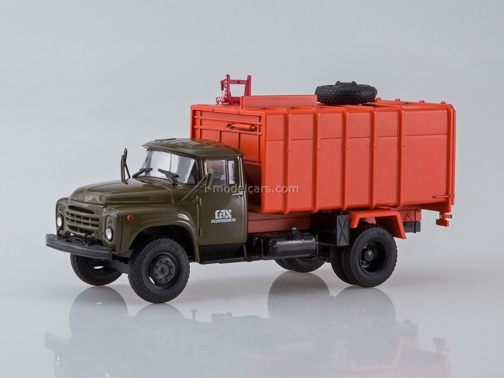 MODEL CARS ZIL-130 KO-413 garbage truck late design radiator khaki-orange  1:43 AutoHistory