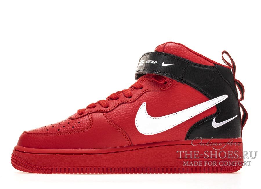 nike air force 1 07 mid lv8 red mens