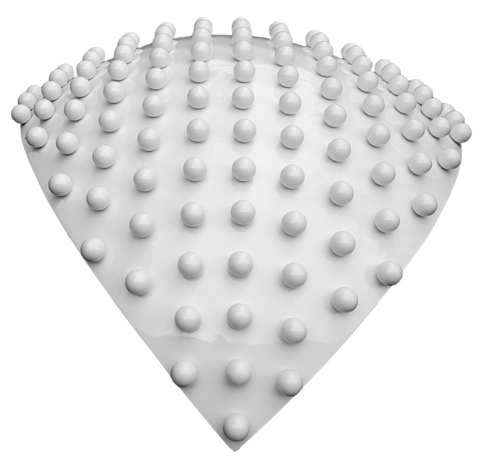 1/12 of a sphere, black, glossy, with small spheres, Ø = 0,06m 1/12 of a sphere, black, glossy, with small spheres, Ø = 0,06m