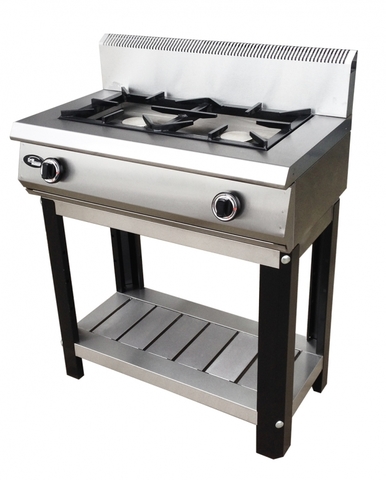 Плита газовая Grill Master Ф2ЖТЛПГ (на подставке), 800х500х1050, 2 горелок 2-я корона