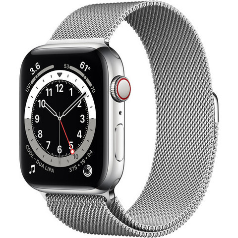 Часы Apple Watch Series 6 GPS + Cellular 44mm Stainless Steel Case with Milanese Loop (Silver) (M07M3,M09E3)