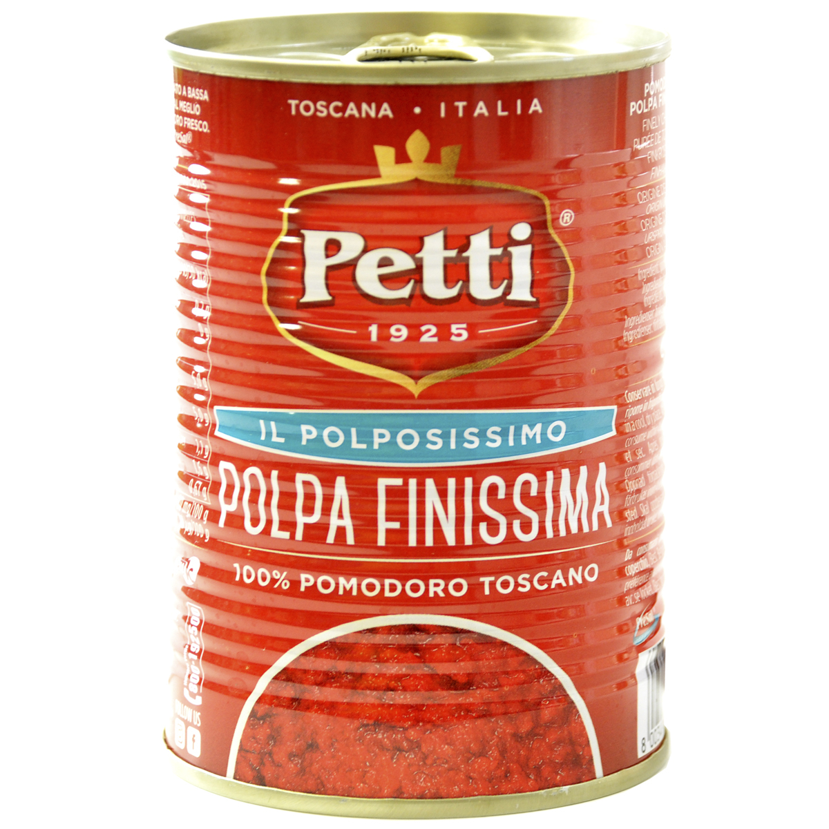 Petti Натуральный томатный соус для пиццы, Полпа Финиссима 400 г