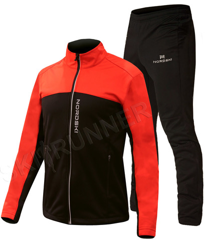 Утеплённый лыжный костюм Nordski Active Base Red-Black 2020 мужской