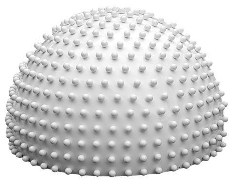 Semisphere, white, matt, with small spheres, Ø = 0,06m Semisphere, white, matt, with small spheres, Ø = 0,06m