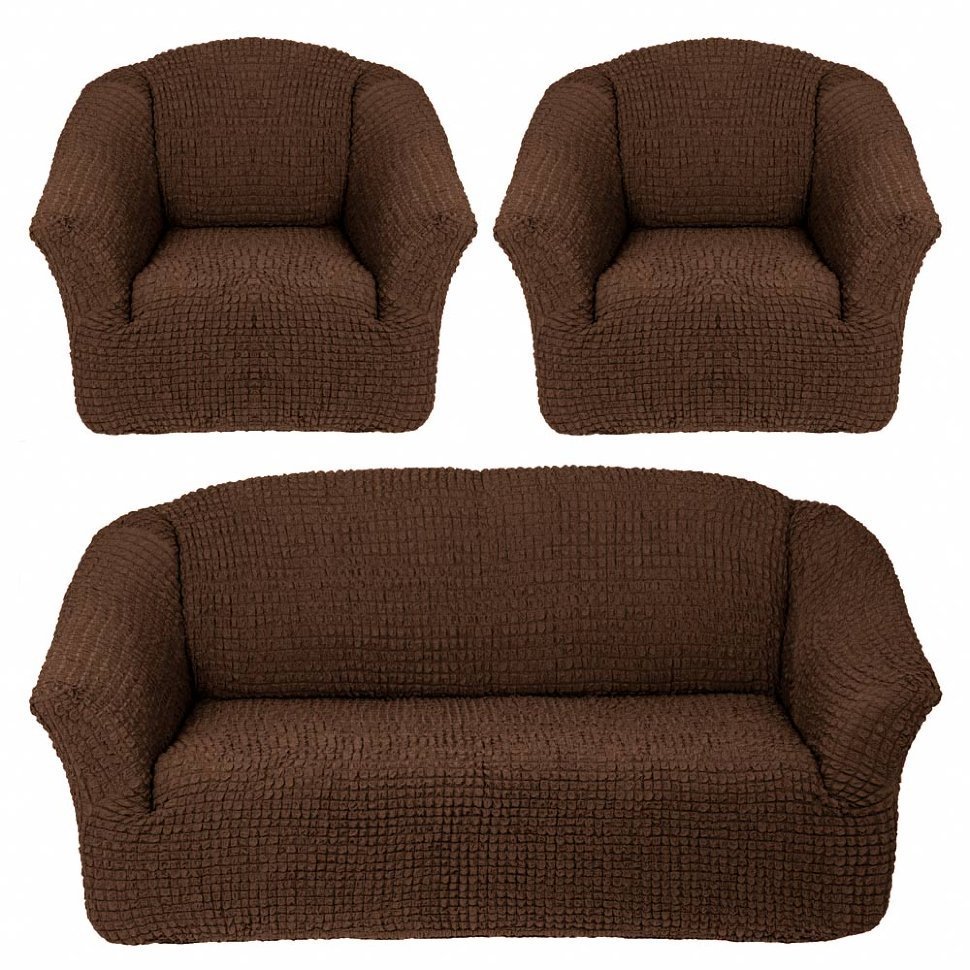 Комплект чехлов на диван и 2 кресла без оборки корона