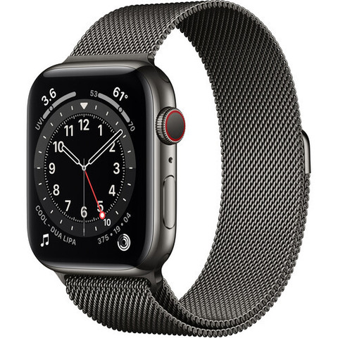 Часы Apple Watch Series 6 GPS + Cellular 44mm Stainless Steel Case with Milanese Loop (Graphite) (M07R3,M09J3)