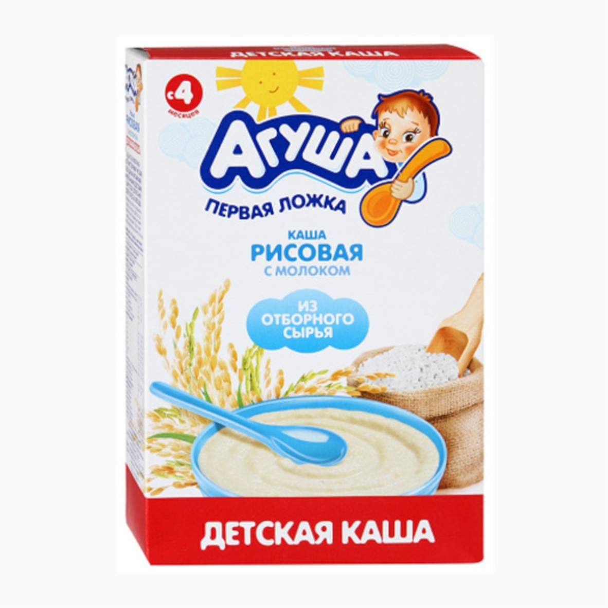 Каша Агуша молочная рисовая (с 4 месяцев) 200 г