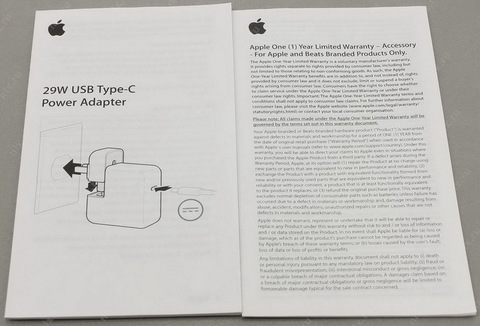 Оригинальный блок питания Apple 29W USB-C Power Adapter (для MacBook Retina 12) MJ262Z/A (A1540)