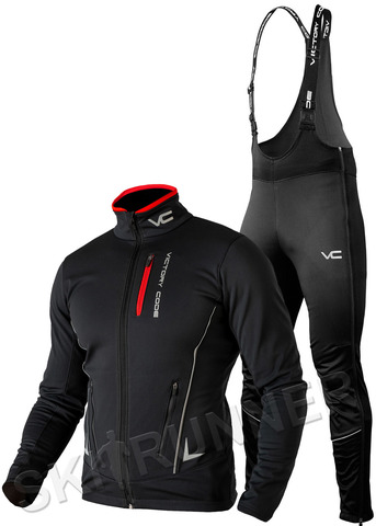 Утеплённый лыжный костюм 905 Victory Code Speed Up Black 2021 с высокой спинкой мужской