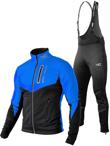Утеплённый лыжный костюм 905 Victory Code Go Fast Dynamic Blue с высокой спинкой мужской