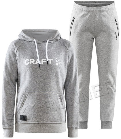 Костюм спортивный Craft Overhead Logo Hoody Grey + Core Soul Sweatpants женский