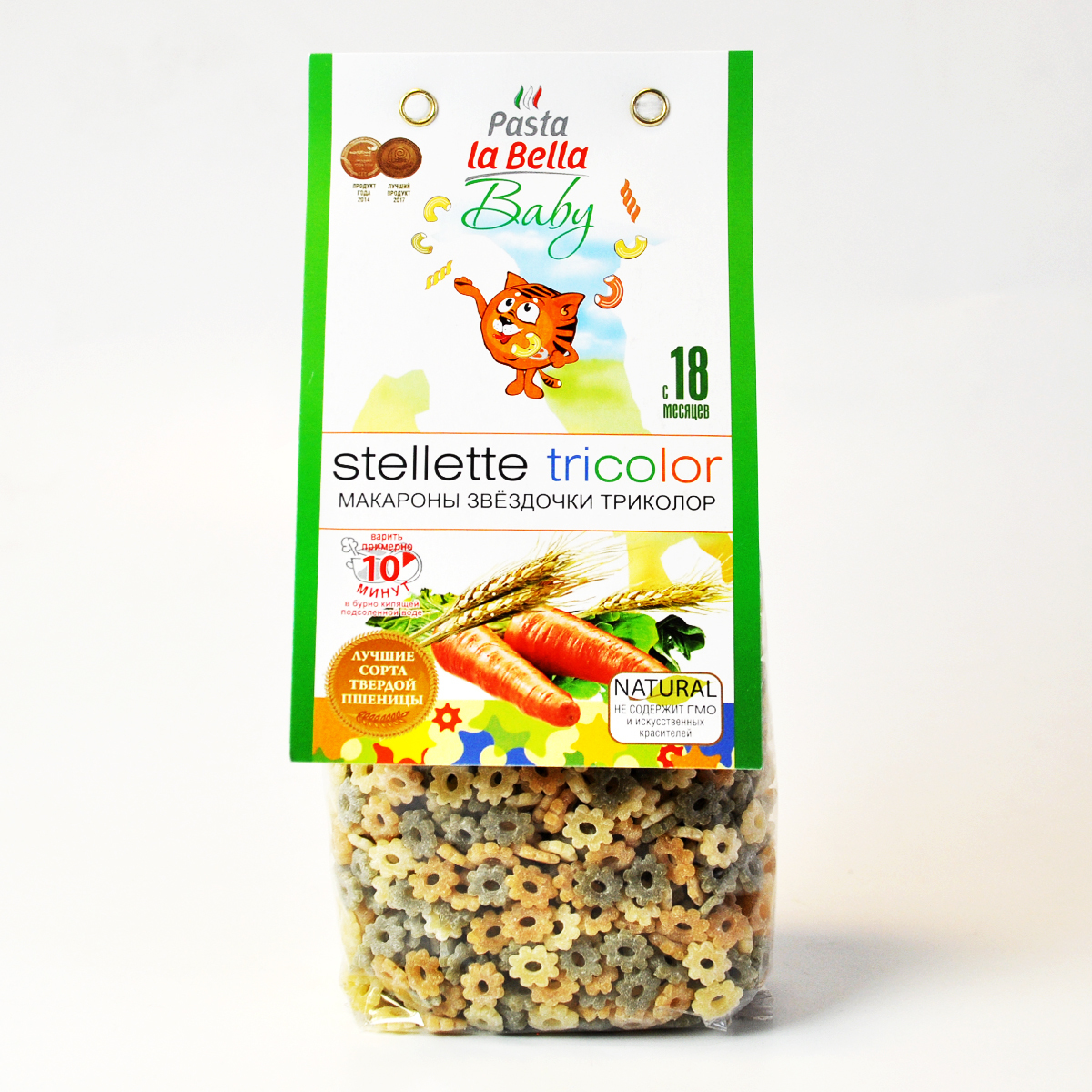 Звездочки Триколор Суповая засыпка Pasta la Bella BABY 400 г