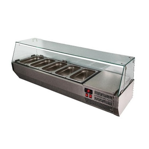 A40 SM 1,2-G 0430 POLUS (VT2v-G) со стеклянным колпаком, свет, 1200x400х420, +2 +10, 0,3кВт