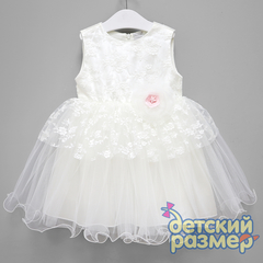 Платье 92-104 (баска из гипюра и брошь)