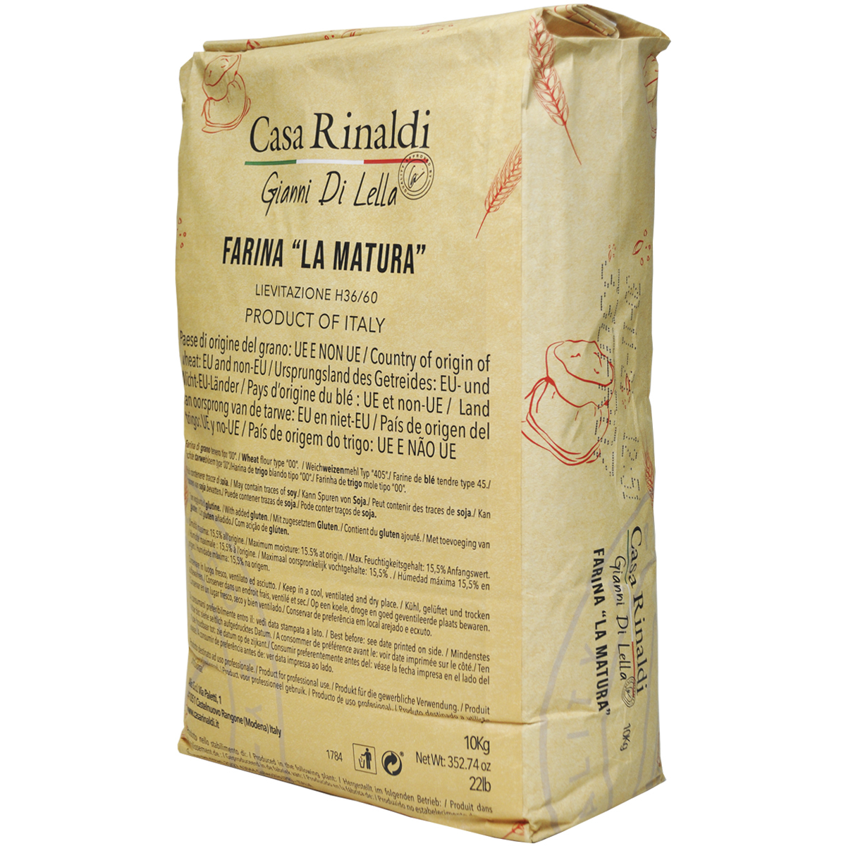 Мука Casa Rinaldi пшеничная из мягких сортов пшеницы типа 00 FARINA LA MATURA / H 36/60 10кг
