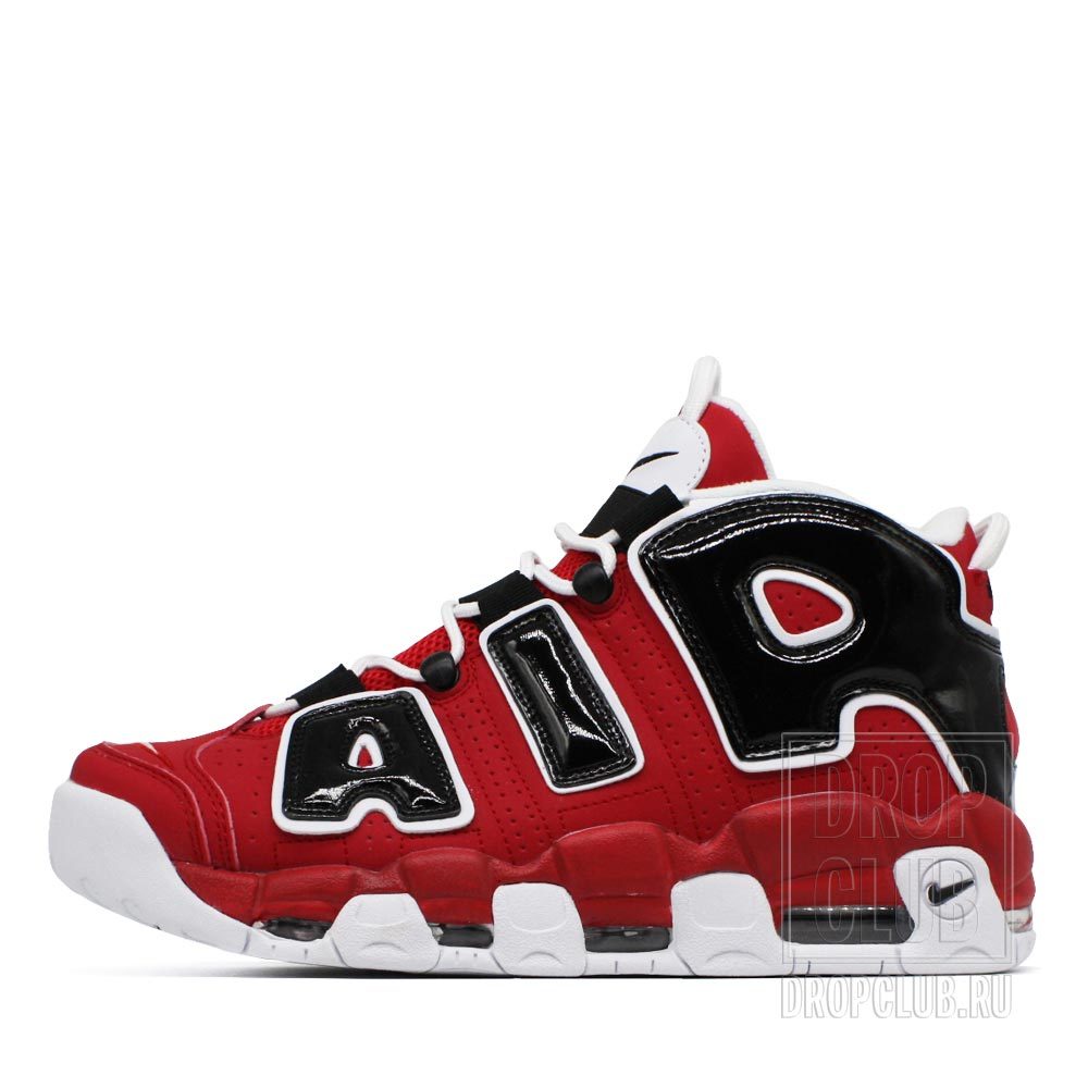 nike air uptempo black and red