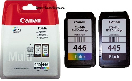 Купить картридж для принтера 445. Canon PG-446. Картриджи Кэнон 445 и 446. Canon 445 446. Картридж Canon PG-445/CL-446.