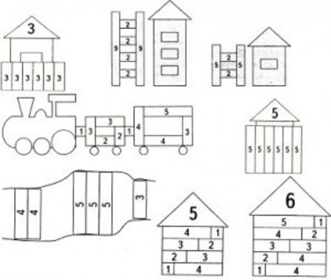 Схемы для палочек кюизенера для дошкольников картинки