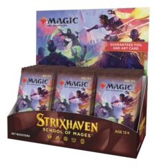 Дисплей Set Booster'ов выпуска «Strixhaven: School of Mages» (на английском) Дисплей Set Booster'ов выпуска «Strixhaven: School of Mages» (на английском)