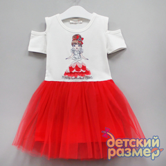Платье (аппликация, сетка)