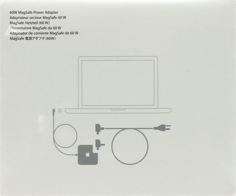 Оригинальный Адаптер питания Apple MagSafe 60 Вт (для MacBook и 13-дюймового MacBook Pro) / MC461LL