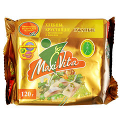Хлебцы хрустящие ржаные с витаминами и железом MaxiVita 120 гр