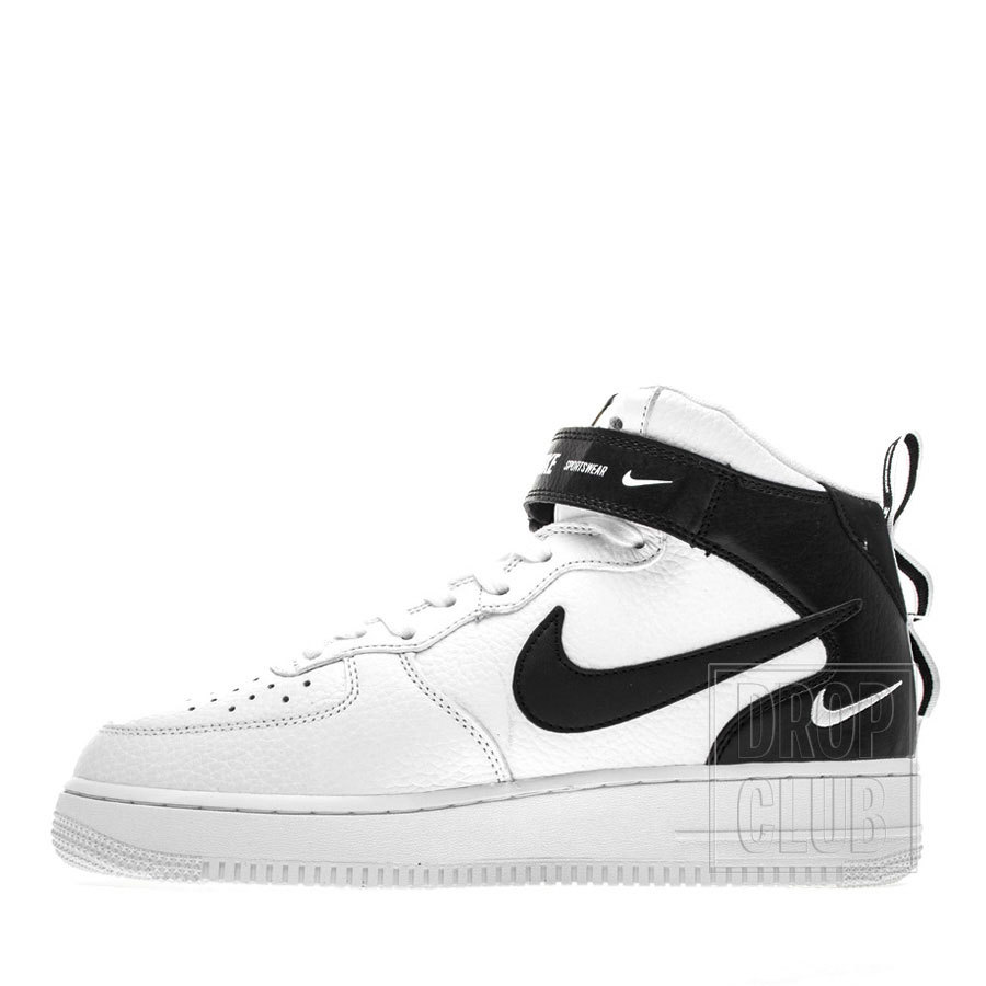 nike air force mid black and white
