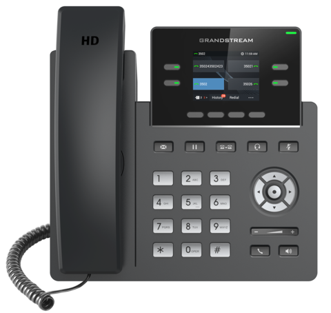 Grandstream GRP2612P - IP телефон (PoE, блок питания не входит в комплект). 2 SIP аккаунта, 4 линии, цветной LCD, PoE, 16 virtualBLF