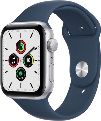 Часы Apple Watch SE GPS 40mm Aluminum Case with Sport Band Серебристый / синий 2021 (MKNY3)