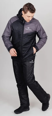 Утеплённый прогулочный костюм Nordski Premium Sport Grey/Black мужской