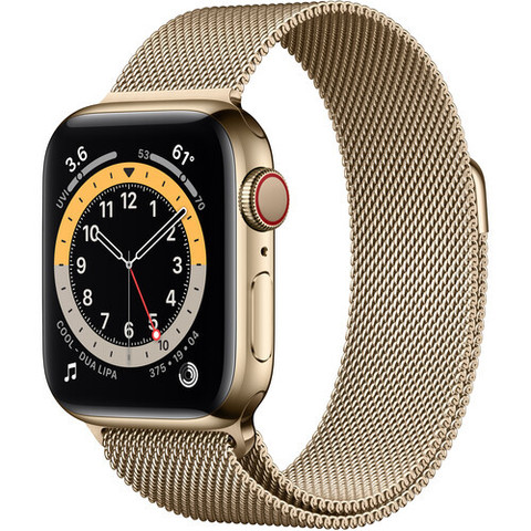 Часы Apple Watch Series 6 (GPS + Cellular, 40mm, Stainless Steel Case with Milanese Loop Gold (Золотистый)(M02X3,M06W3)