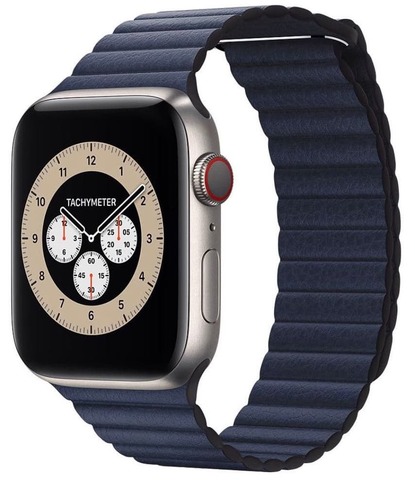 Умные часы Apple Watch Edition Series 6 GPS + Cellular 44mm Titanium Case with Diver Blue Leather Loop